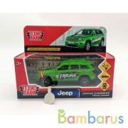 Машина металл свет-звук "jeep grand cherokee спорт" 12см, инерц., зеленый. Технопарк в кор.2*36шт | фото №0