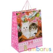 ПАКЕТ ПОДАРОЧНЫЙ "ИГРАЕМ ВМЕСТЕ" ДОМАШНИЕ ЖИВОТНЫЕ, КОШКИ, 33Х46Х20СМ, ГЛЯНЦ. УП-12ШТ в кор.6уп | фото №0