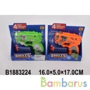 Оружие с мягкими пулями, пистолет+пули, цвет в ассорт. HW-508C на карт. в кор.2*72шт | фото №0