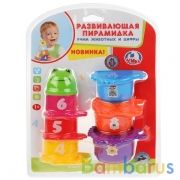 РАЗВИВАЮЩАЯ ПИРАМИДКА "УМКА" "МИШКА" В АССОРТ. 120-4 НА БЛИСТЕРЕ (РУСС. УП.) в кор.2*30шт | фото №0