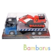 Автовоз инерц. с экскаватором, цвет в ассорт. 666-1 в пласт. в кор.2*36шт | фото №0