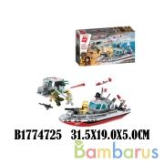 Конструктор пласт. военный катер, с фигурками и аксесс., 235дет. в кор. в кор.32шт | фото №0