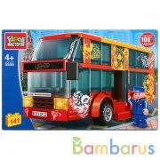 Конструктор ДВУХЭТАЖНЫЙ АВТОБУС, 141 дет. Город мастеров в кор.2*18шт | фото №0