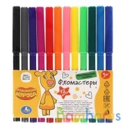 Фломастеры Оранжевая корова 12цв, круглые в пак. Умка в кор.8*12шт | фото №0