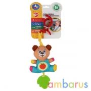 Текстильная игрушка подвеска с клипсой мишка на карт. в пак. (русс. уп.) Умка в кор.300шт | фото №0