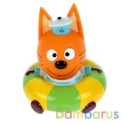 Игрушка пластизоль для ванны Три Кота коржик на круге, 1шт., сетка КАПИТОШКА в кор.2*50шт | фото №0