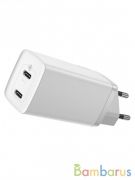 Сетевой адаптер Baseus GaN2 Lite Quick ChargerC+U 65W EU CCGAN2L-B02 White | фото №0