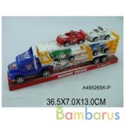 Трейлер инерц. с 4-мя машинами, в ассорт. в пласт. в кор.2*36шт | фото №0