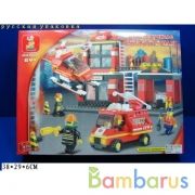 Конструктор пласт. пожарная техника, с фигурками и аксесс. 371дет. в русс. кор. 38*29*6см в кор.12шт | фото №0