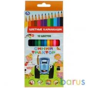 Цветные карандаши Синий ТРАКТОР 12цв, шестигран, синий трактор Умка в кор.20*12шт | фото №0