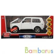 Машина металл свет-звук LADA 4х4, 17 см, дв., кап.,баг.,инер.,белая.,кор. Технопарк в кор.2*12шт | фото №0