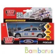 Машина металл FORD Focus хэтч. полиция 12см, открыв. двери, инерц. в кор. ТМ Технопарк в кор.2*24шт | фото №0