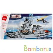 Конструктор пласт. авианосец с фигурками и аксесс., 910дет. в кор.8шт | фото №0