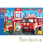 UAZ конструктор уаз-452: ПОЖАРНАЯ станция, 104 дет. Город мастеров в кор.36шт | фото №0