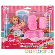 Набор из 2-х кукол "Карапуз"Машенька 12см и младшая сестренка 5см,с аксесс на блистере в кор.2*36наб | фото №0
