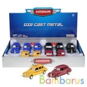 МАШИНА МЕТАЛЛ. ИНЕРЦ. ОТКРЫВ. ДВЕРИ, В АССОРТ. В ДИСПЛЕЕ (РУСС. УП.) УП-12ШТ в кор.3*3уп | фото №0