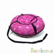 Надувная ватрушка (тюбинг) 100см "Принт" PT10062, Polytube Бантики с автокамерой, уп.1 | фото №0