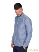 Мужская Рубашка Damon Сине-зеленая в полоску | фото №0