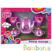 НАБОР ПОСУДЫ "ИГРАЕМ ВМЕСТЕ" "MY LITTLE PONY" ПЛАСТИК. В РУСС. КОР. 27,5*20*5СМ в кор.2*30шт | фото №0