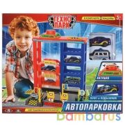 Парковка "МНОГОУРОВНЕВАЯ СТОЯНКА", 2х машинки 7,5 см уаз, лада в комплекте Технопарк в кор.24шт | фото №0