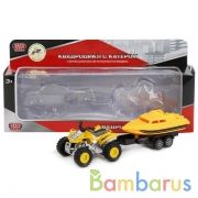 Модель "Технопарк" металл. инерц. КВАДРОЦИКЛ С ПРИЦЕПОМ 17см,подв. эл, в ассорт. в кор. в кор.2*48шт | фото №0