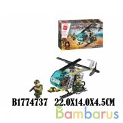 Конструктор пласт. вертолет военный, с фигурками, 124дет. в кор. в кор.64шт | фото №0