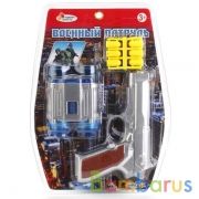 НАБОР ОРУЖИЯ "ИГРАЕМ ВМЕСТЕ" (ПИСТОЛЕТ С МЯГКИМИ ПУЛЯМИ+БИНОКЛЬ) В ПЛАСТ. 28*21СМ в кор.2*24шт | фото №0