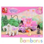 Конструктор пласт. карета с  лошадками и фигурками, 137дет. в русс. кор. 25*19*4см в кор.48шт | фото №0