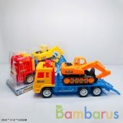 Трейлер инерц. с экскаватором, цвет в ассорт. 3688 в пласт. в кор.2*36шт | фото №0