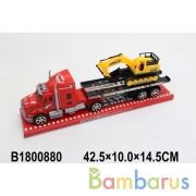 Трейлер инерц с экскаватором, цвет в ассорт. в пласт. в кор.36шт | фото №0