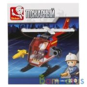 КОНСТРУКТОР ПЛАСТ. ВЕРТОЛЕТ С ФИГУРКОЙ, 80ДЕТ. В РУСС. КОР. в кор.90шт | фото №0