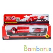 МАШИНА "ТЕХНОПАРК" МЕТАЛЛ. ИНЕРЦ. УРАЛ 12СМ С МАШИНКОЙ 7,5СМ НА ПРИЦЕПЕ В РУСС. КОР. в кор.2*24шт | фото №0