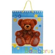 Пакет подарочный глянцевый мишка, 33х46х20см в пак. "Играем вместе" уп-12шт в кор.6уп | фото №0