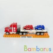 Трейлер инерц. с 2-мя машинками, в ассорт. 66809 в пласт. в кор.24шт | фото №0