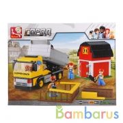 Конструктор пласт. машина+дом с фигурками, 384дет. в русс. кор. 42*33*6,5см в кор.12шт | фото №0