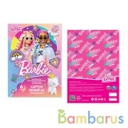 Картон БАРБИ белый, немелов, 8л, а4, барби экстра Умка в кор.30шт | фото №0