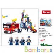 Конструктор пожарная машина+фигурки, 585дет. в русс. кор. в кор.12шт | фото №0