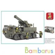 Конструктор пласт. машина военная с фигурками, 306дет. в русс. кор. 36*23*6см в кор.16шт | фото №0