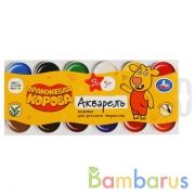 Акварель мед. "Оранжевая корова" 12цв. б/к в карт.кор. с европодвесом, круглые кюветы в кор.15шт | фото №0