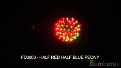 FD3003 (Шар 3") HALF RED HALF BLUE PEONY 3" | фото №0