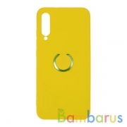 Силиконовый чехол с кольцом Nano Ring для Xiaomi Mi A3 (2019) (Желтый) | фото №0