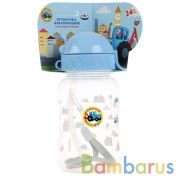 Синий трактор. Бутылочка с трубочкой, 270 мл. Умка в кор.6шт | фото №0