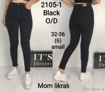 Черные Женские джинсы MOM с лайкрой | фото №0