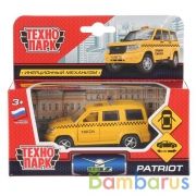 МАШИНА "ТЕХНОПАРК" МЕТАЛЛ. ИНЕРЦ. УАЗ ПАТРИОТ ТАКСИ, ОТКРЫВ. ДВЕРИ 6403 В РУСС. КОР. в кор.2*72шт | фото №0