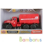 Машина инерц грузовик пожарная служба свет+звук, откр.двери 9494-A в русс.кор. 19*11*8см в кор2*36шт | фото №0