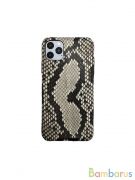 Серый чехол для IPhone из кожи Питона | фото №0