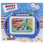 Магнитная доска д/рисования "Играем Вместе" Фиксики, 20*15см, ч/б поле на блистере в кор.2*96шт | фото №0