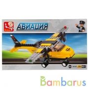 КОНСТРУКТОР ПЛАСТ. САМОЛЕТ С ФИГУРКОЙ, 110ДЕТ. В РУСС. КОР. 23,7*14,1*4,5СМ в кор.72шт | фото №0