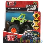Машина металл "МОНСТР ДЖИП" 11,5см,зеленый, откр двер, рессоры, инерц, в кор. Технопарк в кор.2*36шт | фото №0