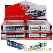 АВТОБУС/ТРОЛЛЕЙБУС С РЕЗИНКОЙ "ТЕХНОПАРК" 12СМ, В АССОРТ. В КОР. В ДИСПЛЕЕ УП-24ШТ в кор.2*3уп | фото №0
